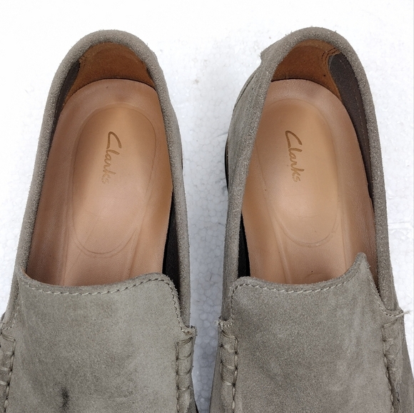 Clarks Men\'s Pace Barnes Sage Suede Leather Slip On Loafers main image 7
